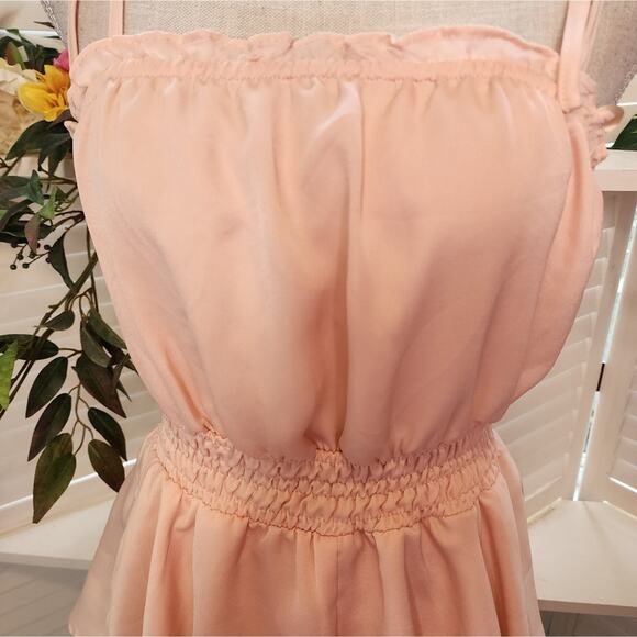 SHE & SKY PINKY/PEACH RUFFLE ROMPER - Picture 3 of 8